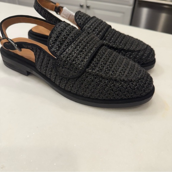 Kenneth Cole Gentle Souls Raffia Sling Back Loafer Black Sz 9.5 NIB - Picture 8 of 15